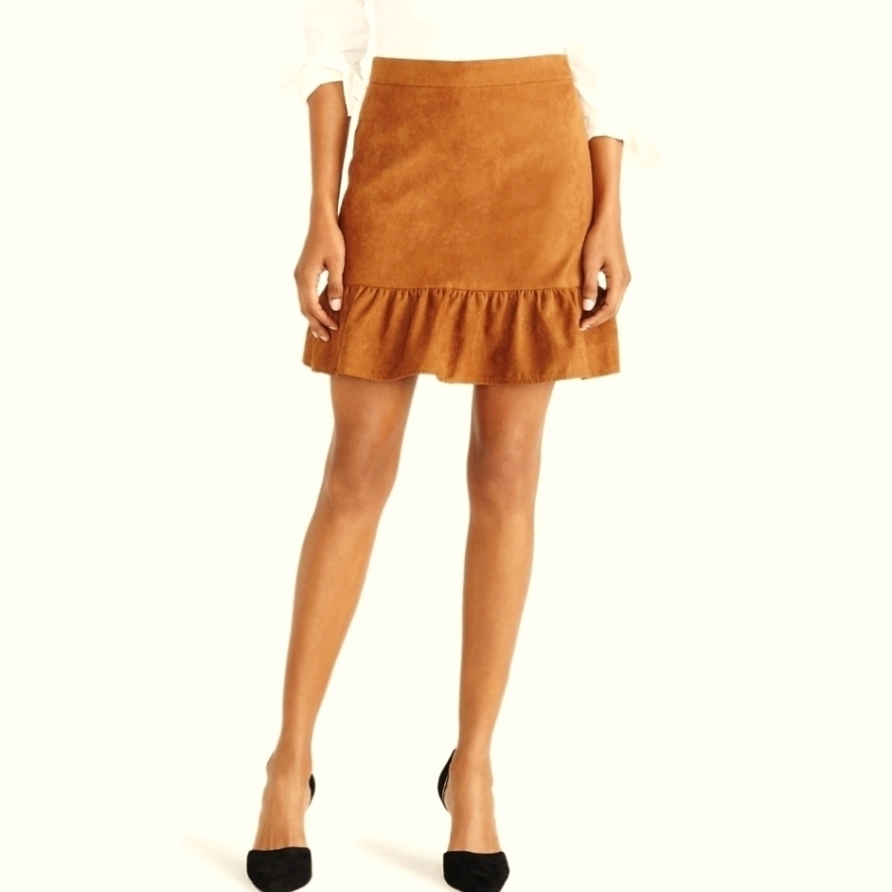 J Crew Faux Suede Mini Skirt Womens Size 4